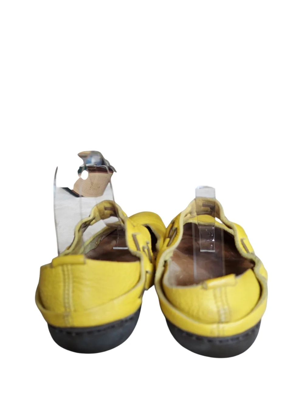 Trippen Germany Yellow Leather Flats Lagenlook Minimalist Comfort Shoes 7.5